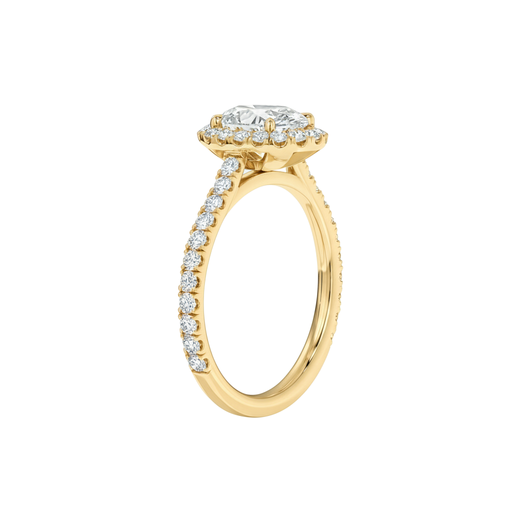 Cordelia - Emerald - Yellow Gold - Pavé
