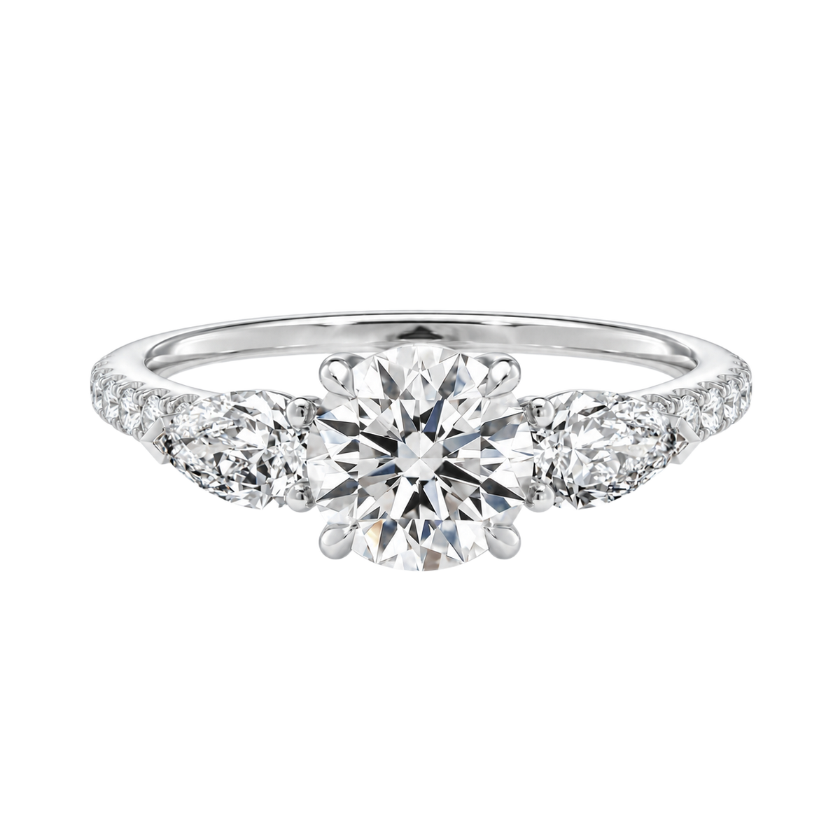 Halcyon - Round - White Gold - Pavé
