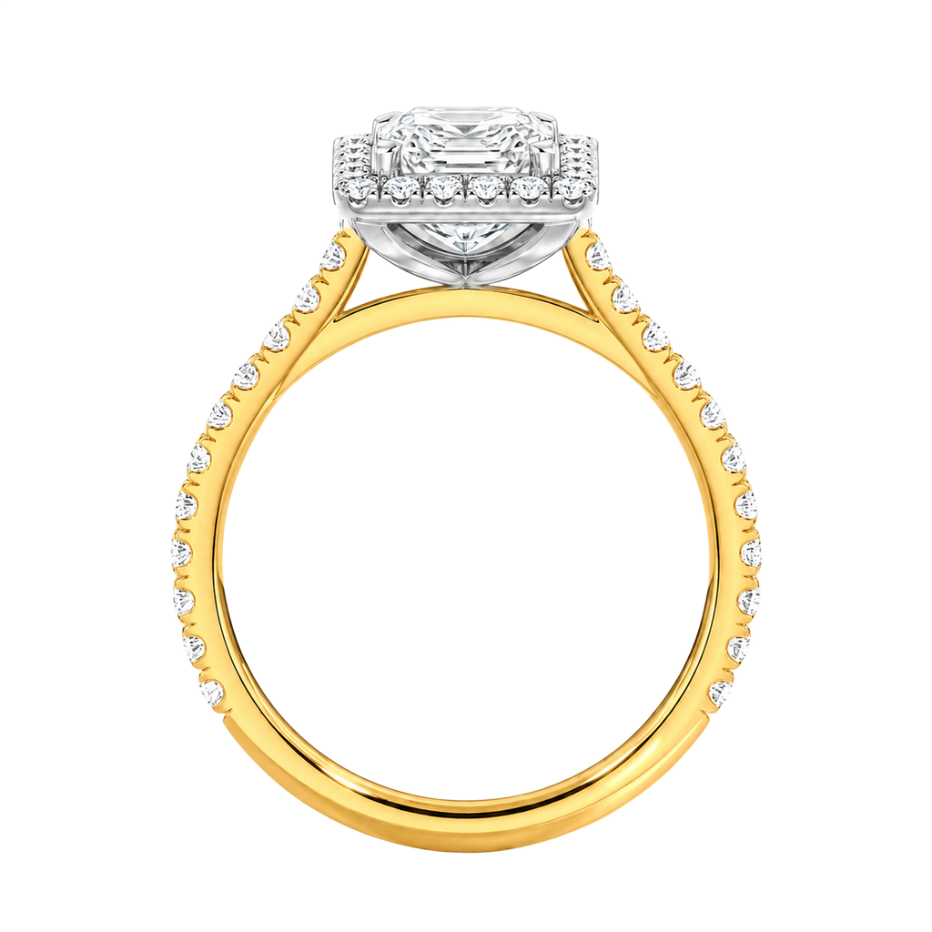 Cordelia - Asscher - Yellow / White Tone - Pavé