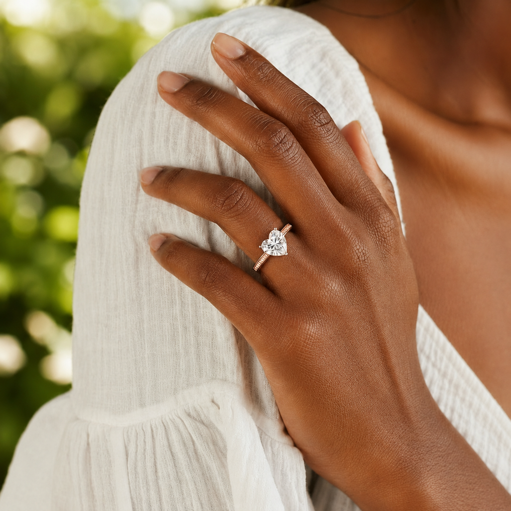 Basilica - Heart - Rose/White Tone - Pavé