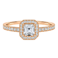 Deneuve - Asscher - Rose Gold - Pavé
