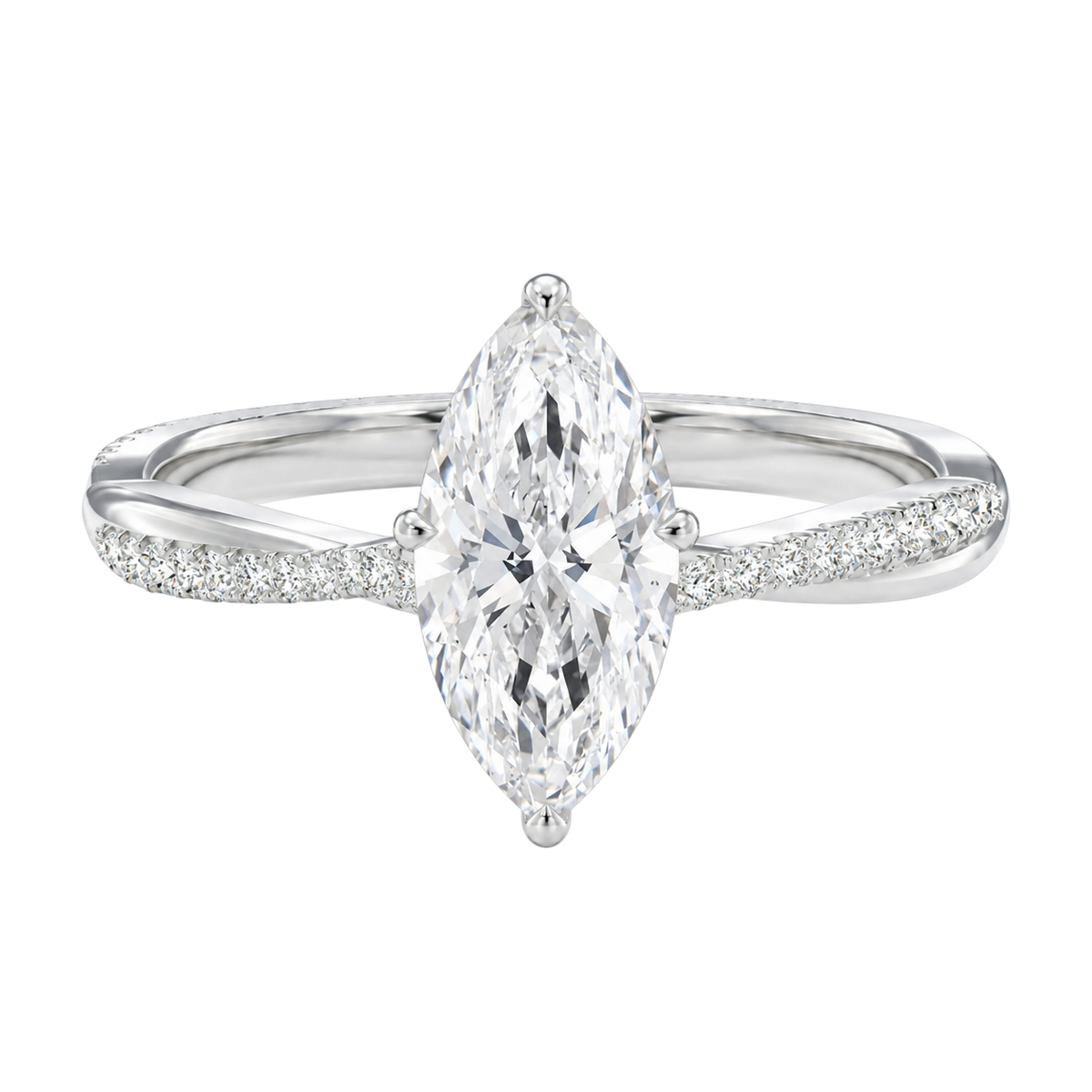 Wreath - Marquise - Platinum - Pavé