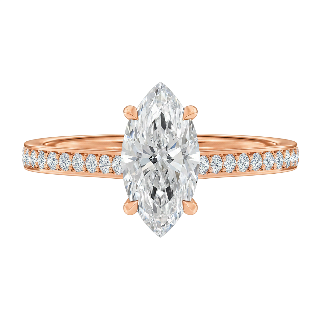 Basilica - Marquise - Rose Gold - Pavé