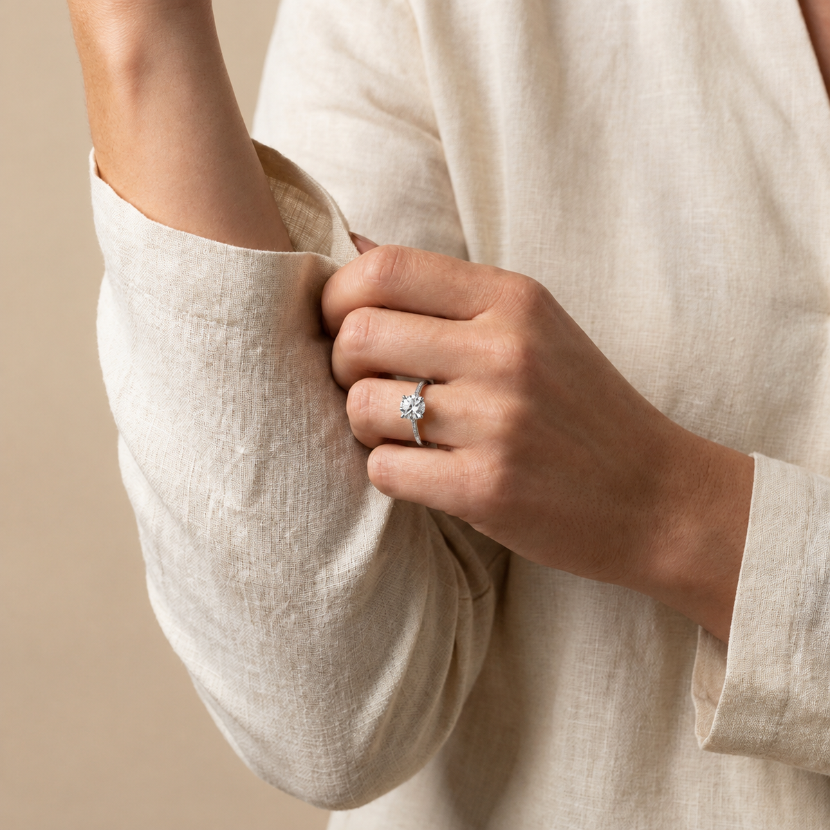 Blaire - Round - White Gold - Pavé