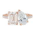 Duo - Emerald - Rose Gold - Pavé
