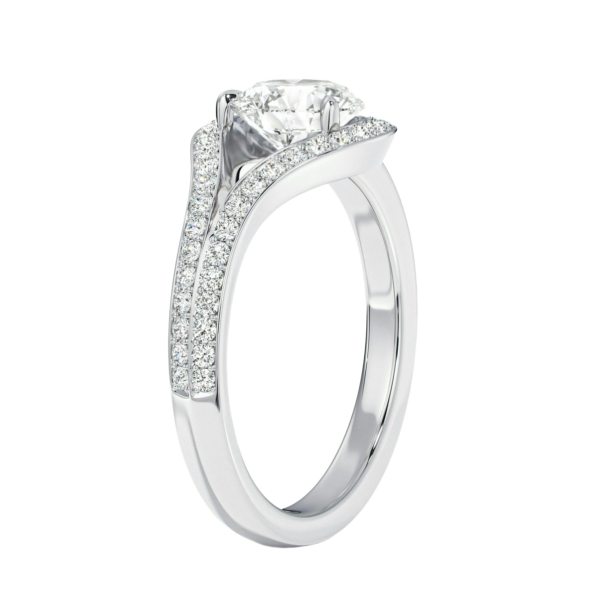 Orbit - Round - White Gold - Channel