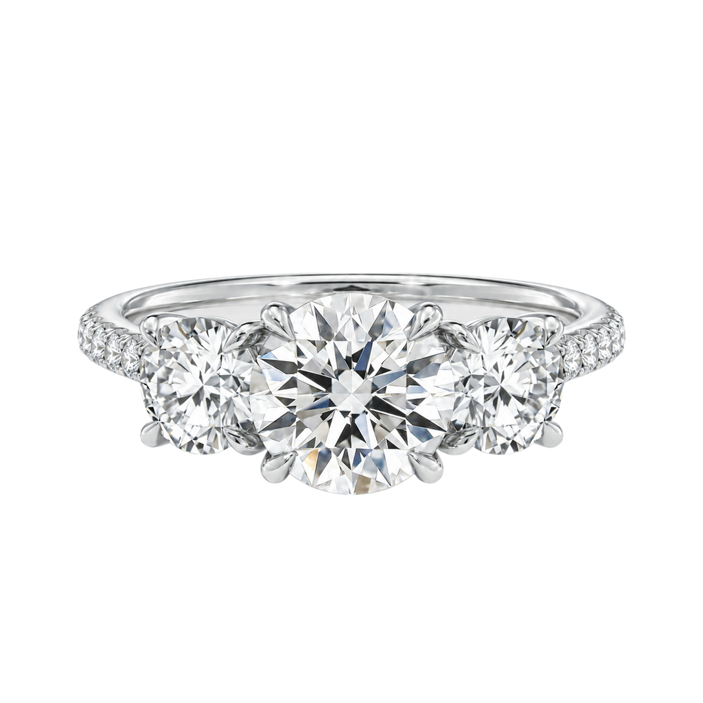 Elysium - Round - White Gold - Pavé
