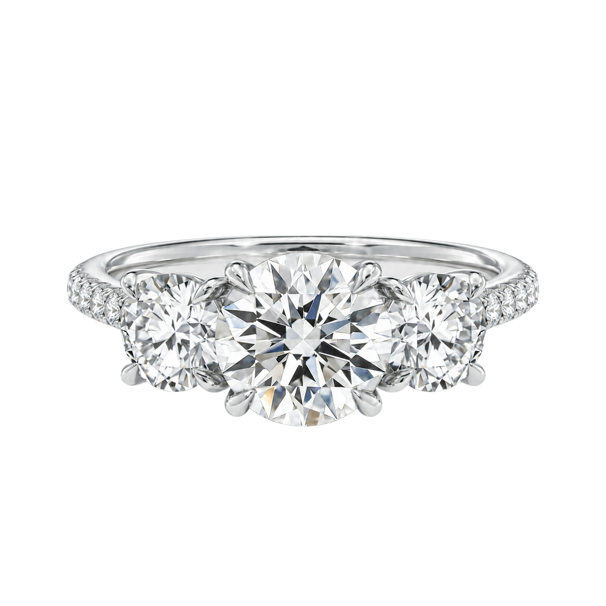 Elysium - Round - White Gold - Pavé