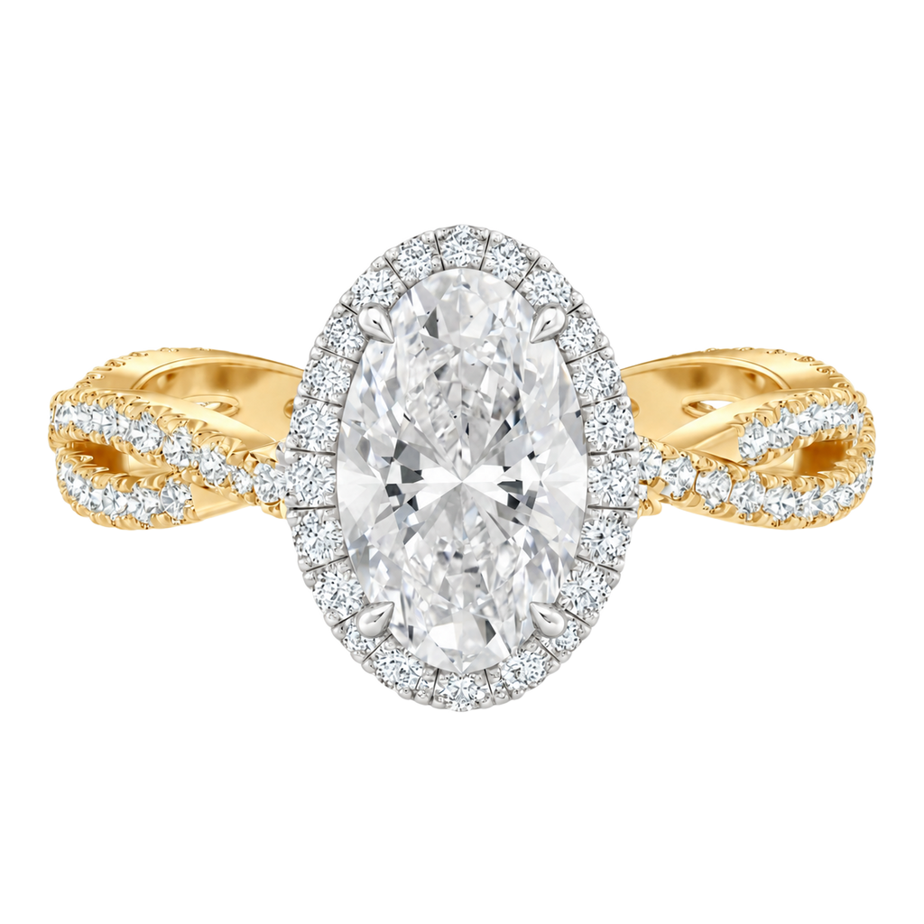 Braid - Oval - Yellow/White Tone - Pavé