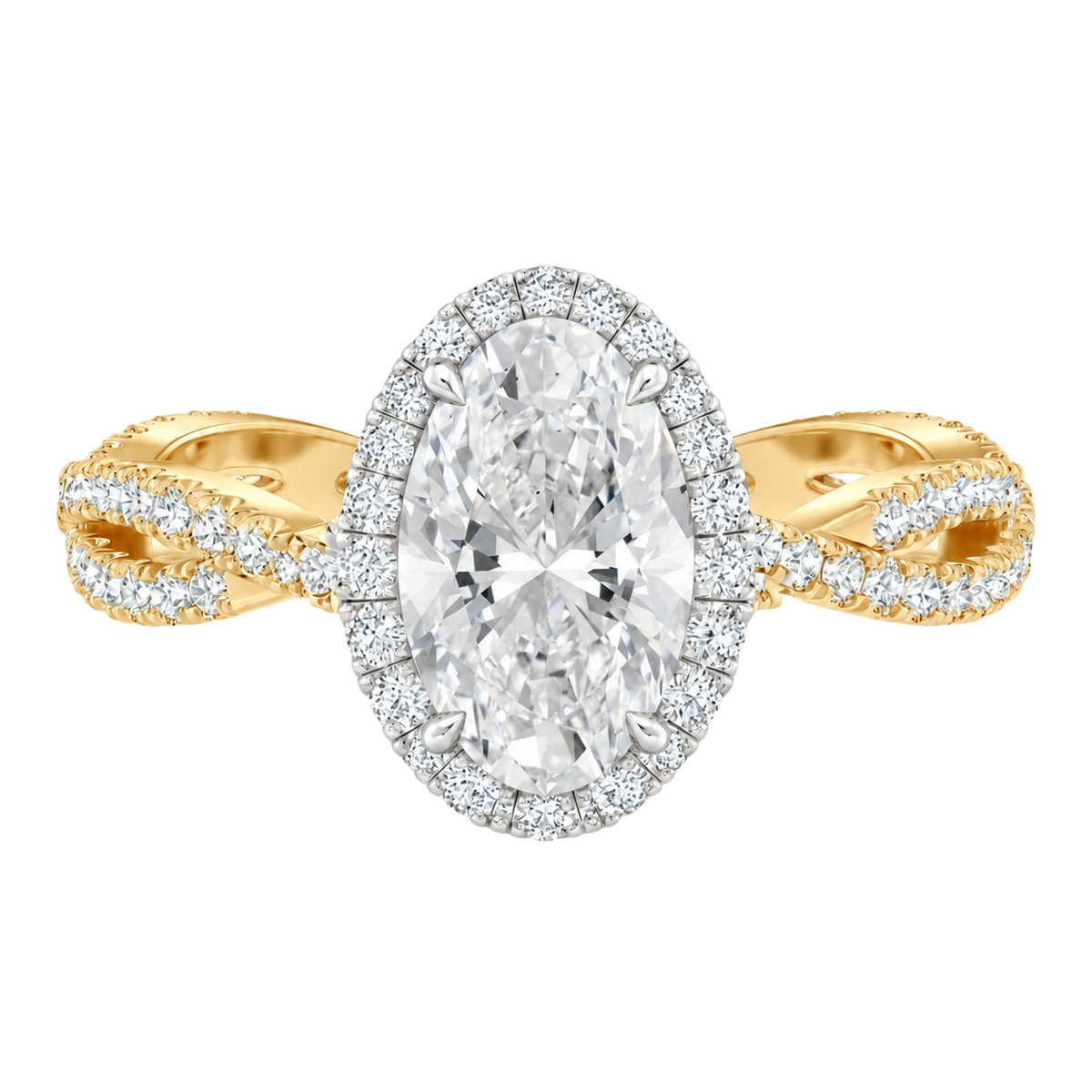 Braid - Oval - Yellow/White Tone - Pavé