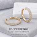 Hoop Earrings - Round - Yellow Gold - Pavé