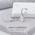 Drop Earrings - Pear - White Gold