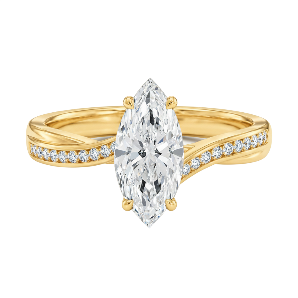 Wreath - Marquise - Yellow Gold - Channel