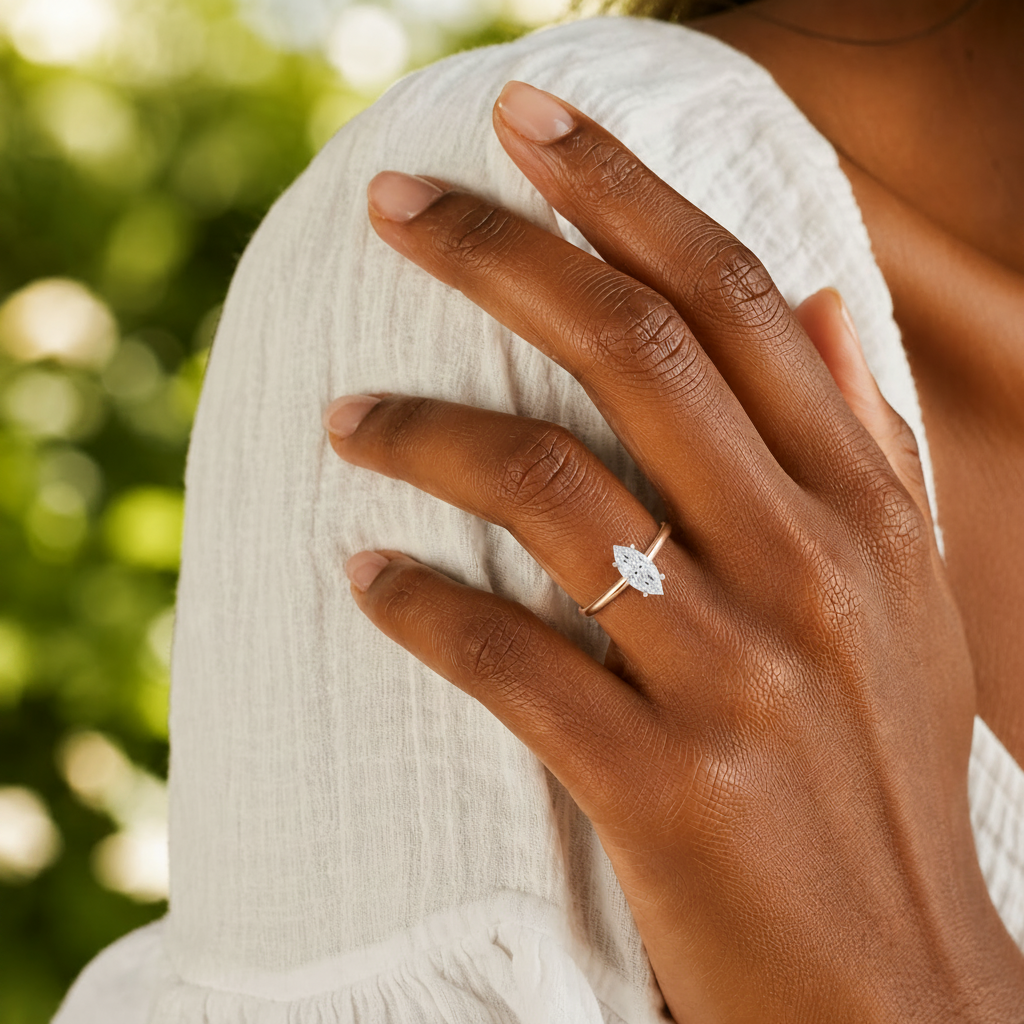 Basilica - Marquise - Rose Gold - Plain