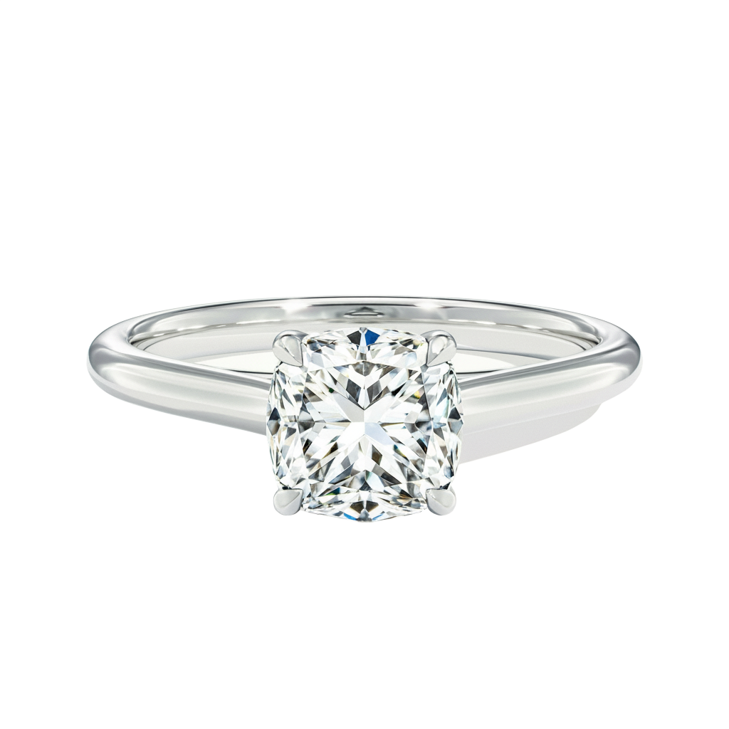 Basilica - Cushion - White Gold - Plain
