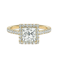Cordelia - Princess - Yellow Gold - Pavé