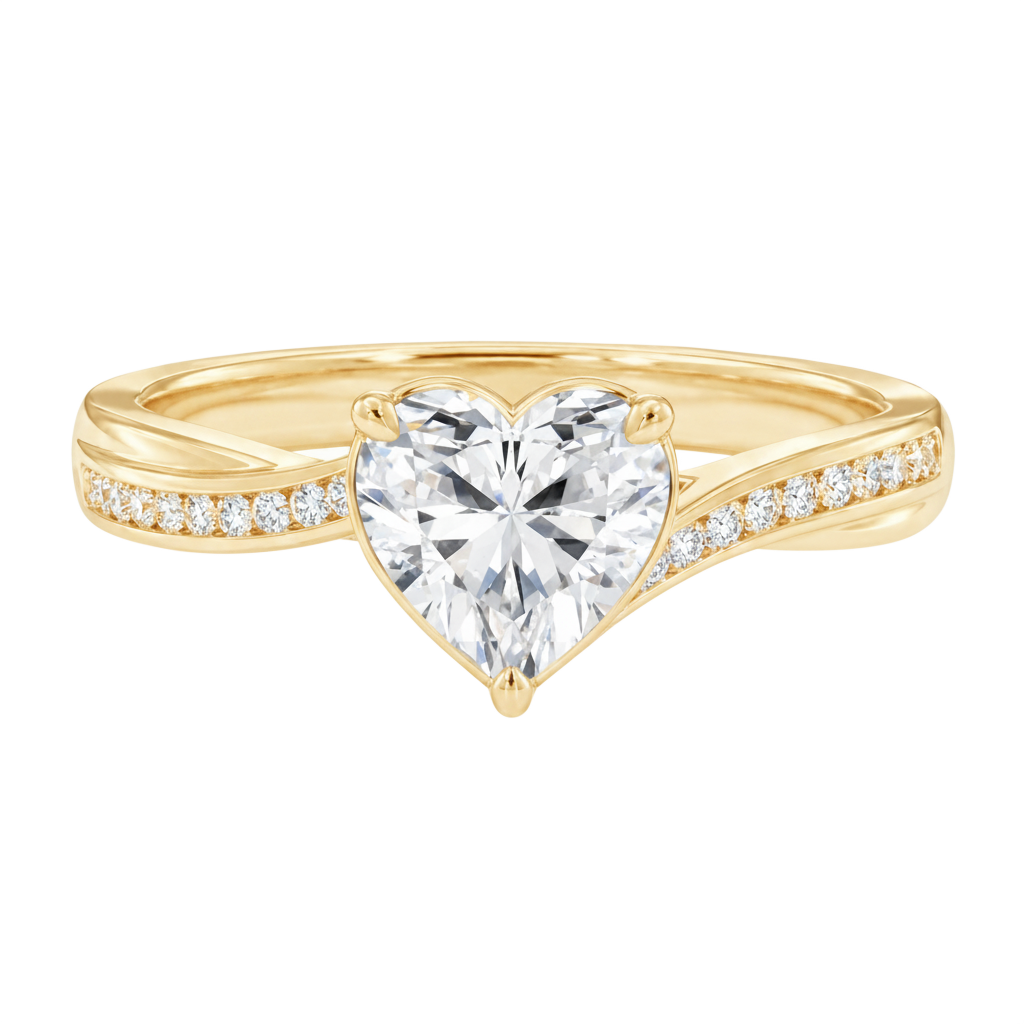 Wreath - Heart - Yellow Gold - Channel