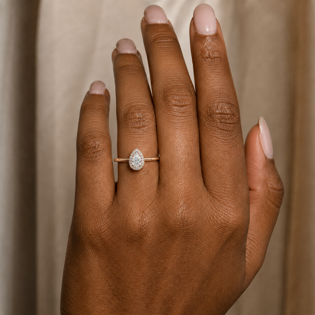 Deneuve - Pear - Rose Gold - Plain