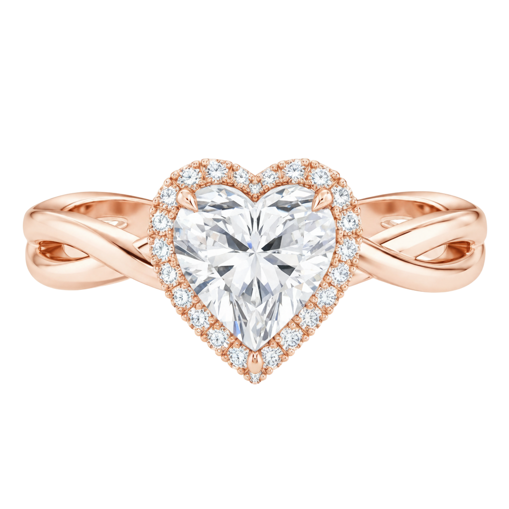 Braid - Heart - Rose Gold - Plain
