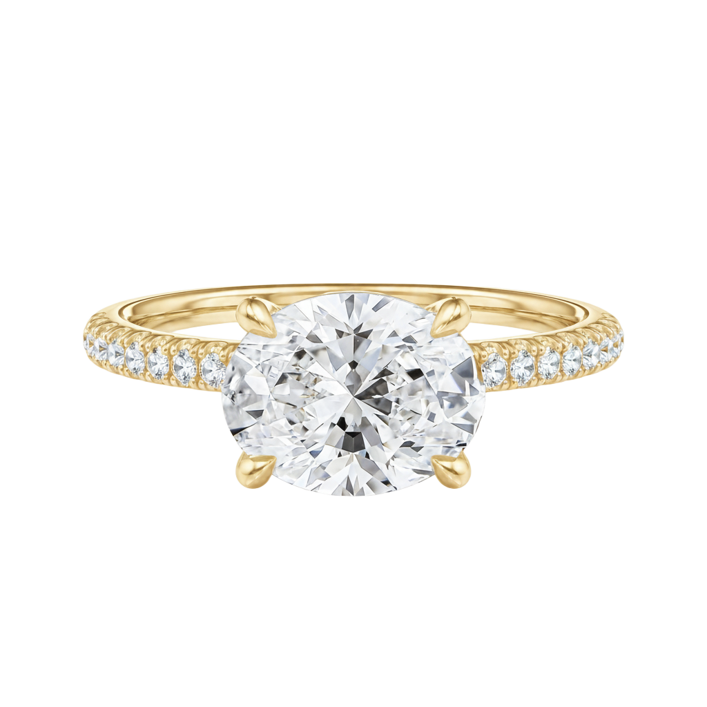 Meridian - Oval - Yellow Gold - Pavé