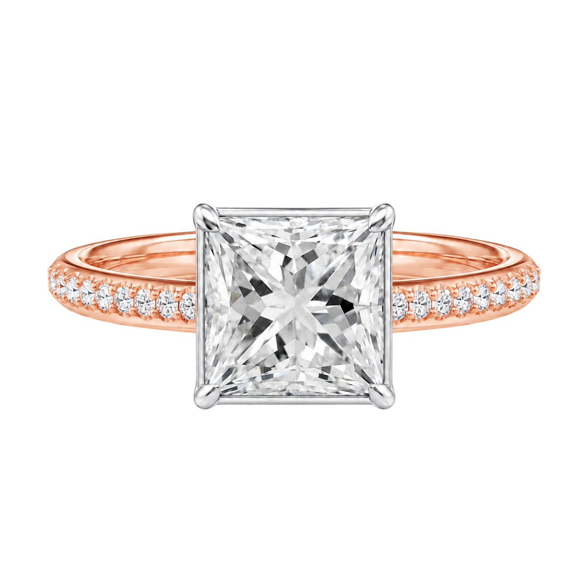 Bailey - Princess - Rose/White Tone - Pavé