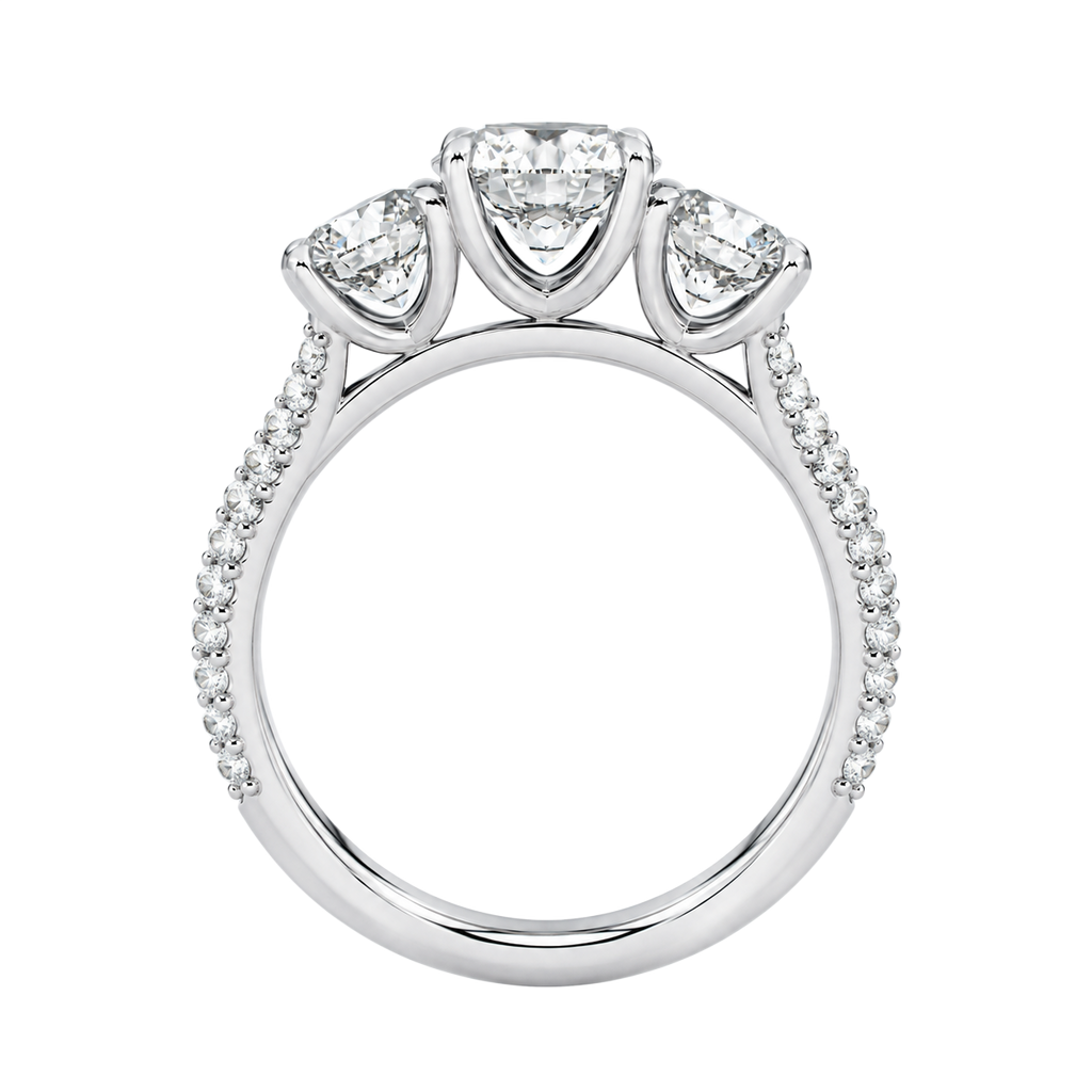 Trinity - Round - Platinum - Pavé