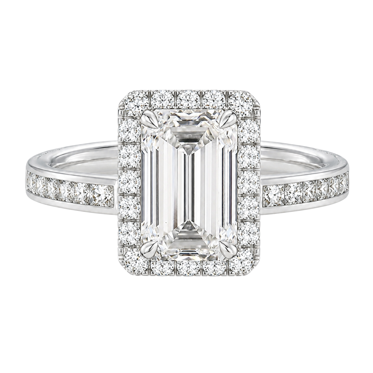 Cordelia - Emerald - White Gold - Channel