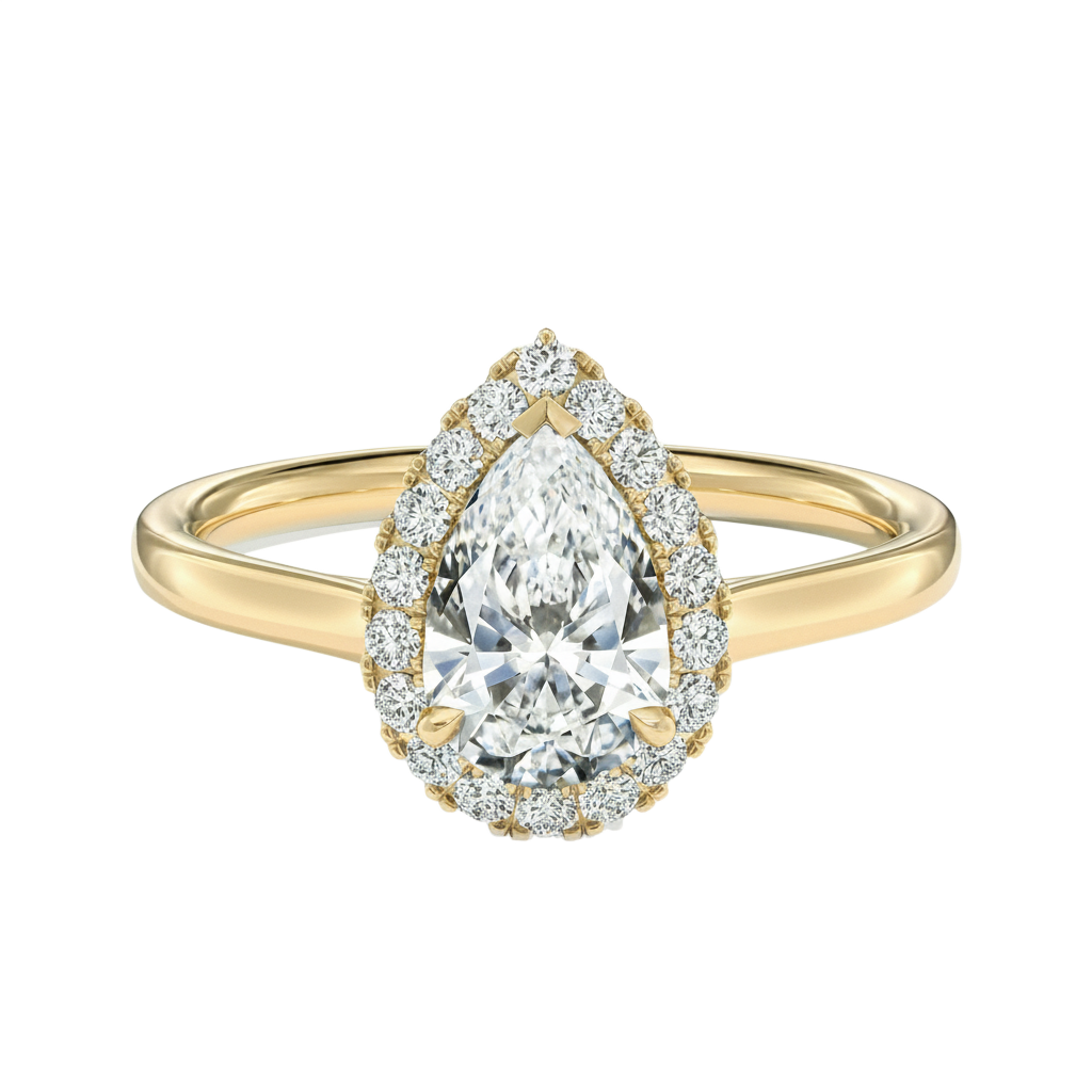 Cordelia - Pear - Yellow Gold - Plain