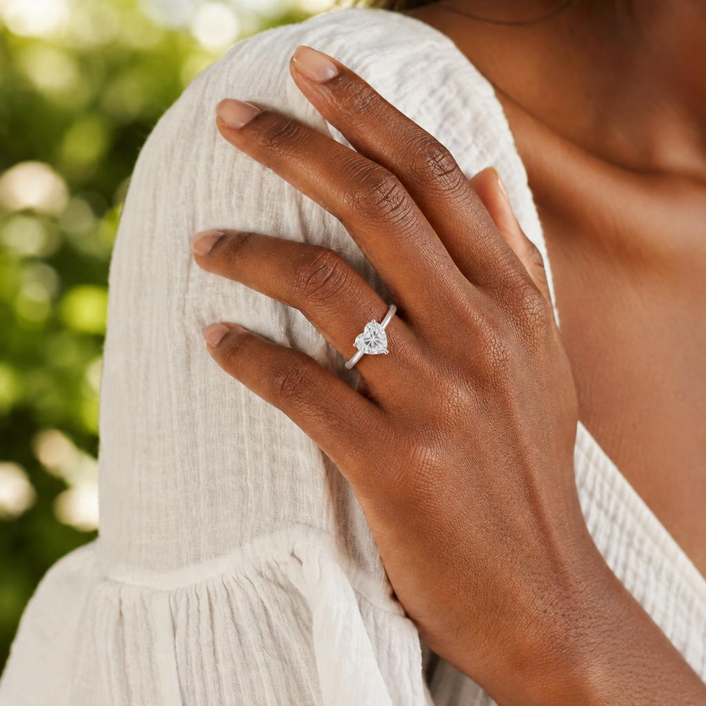 Basilica - Heart - White Gold - Plain