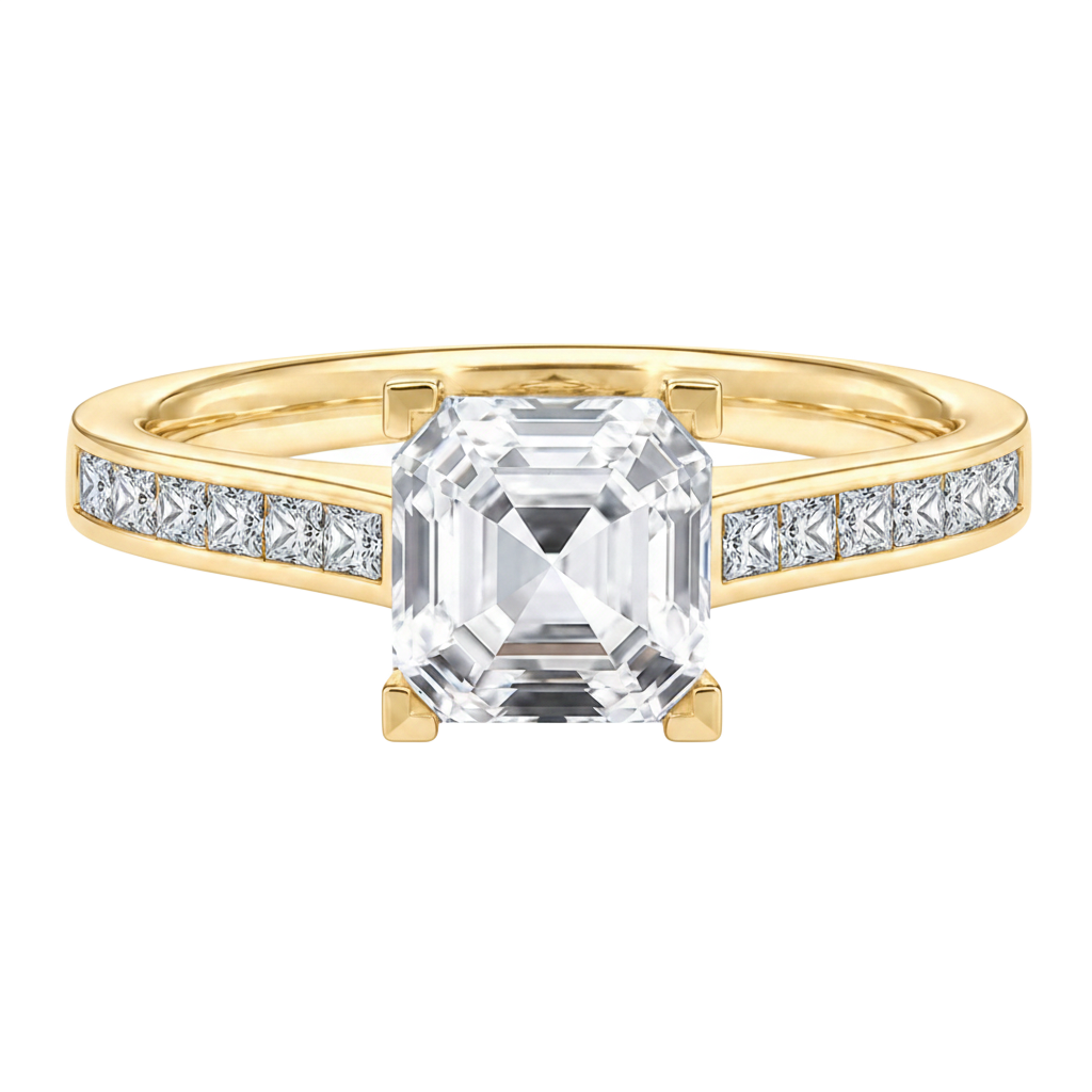 Basilica - Asscher - Yellow Gold - Channel