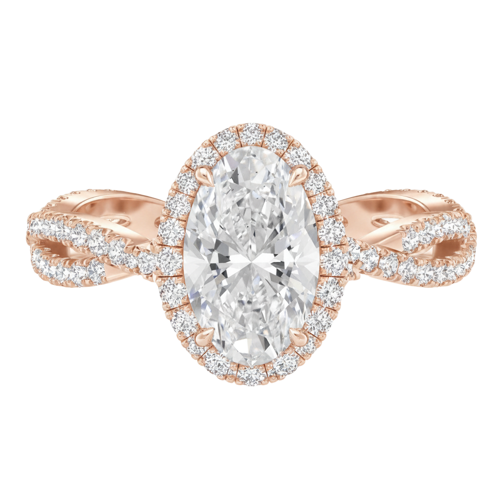 Braid - Oval - Rose Gold - Pavé