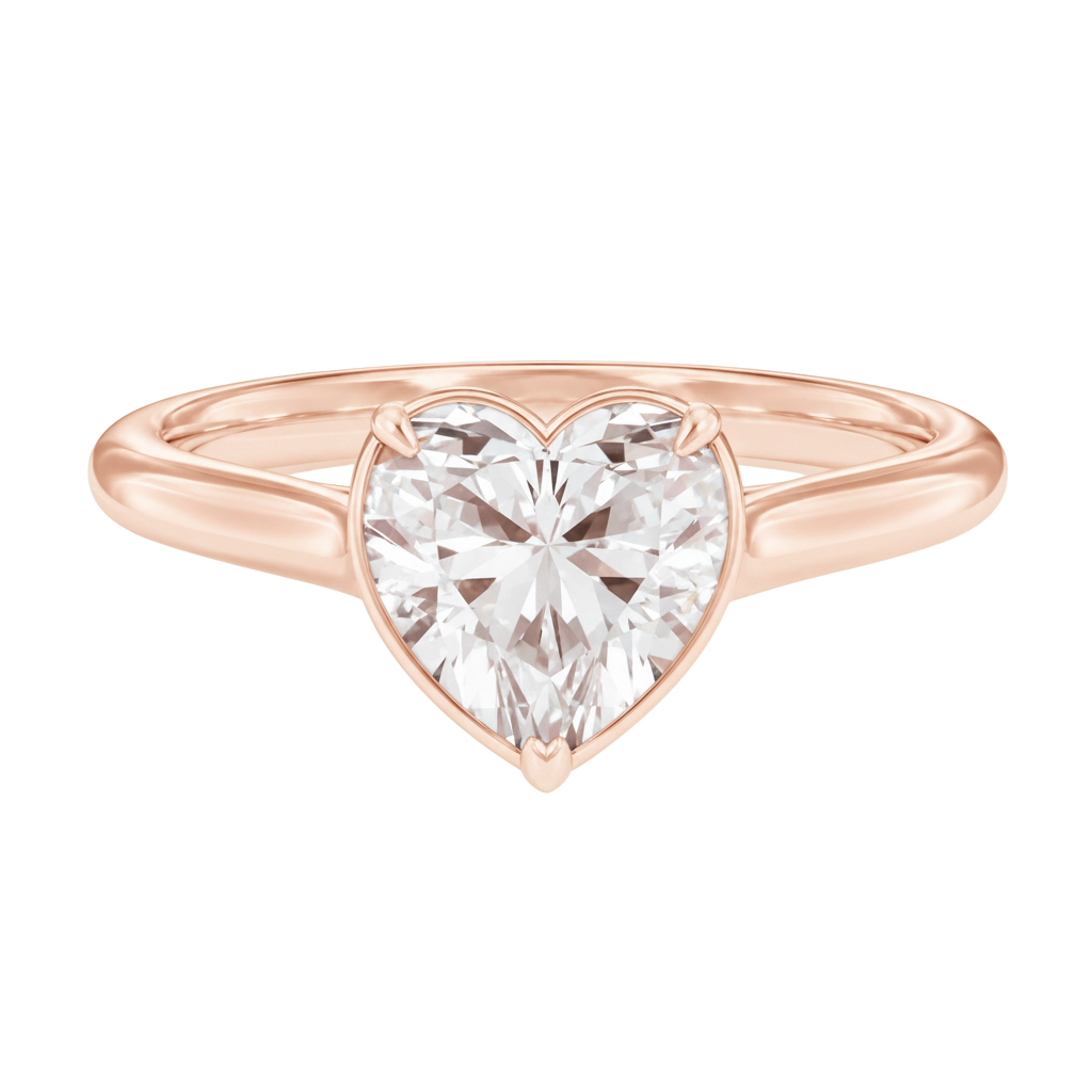 Solenne - Heart - Rose Gold - Plain