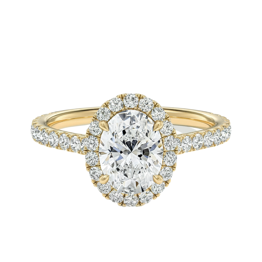 Cordelia - Oval - Yellow Gold - Pavé