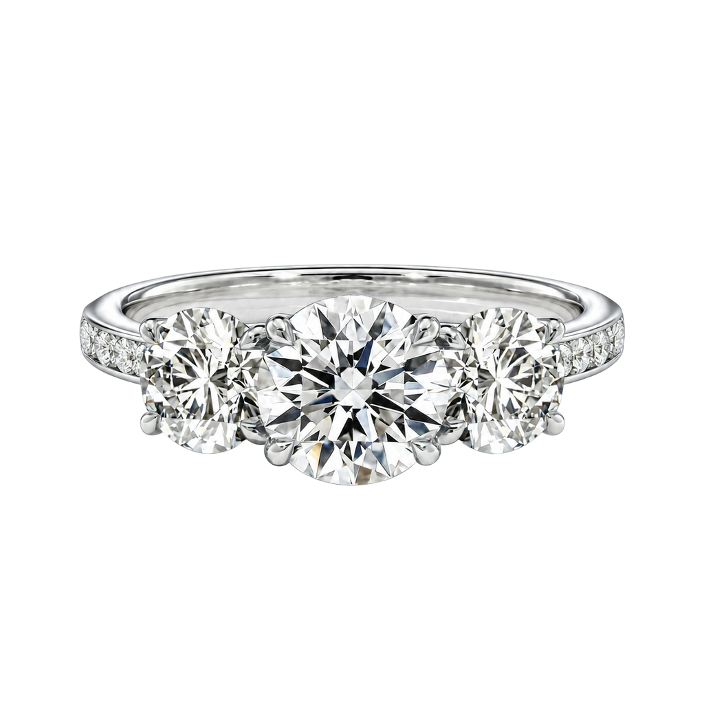 Trinity - Round - White Gold - Channel