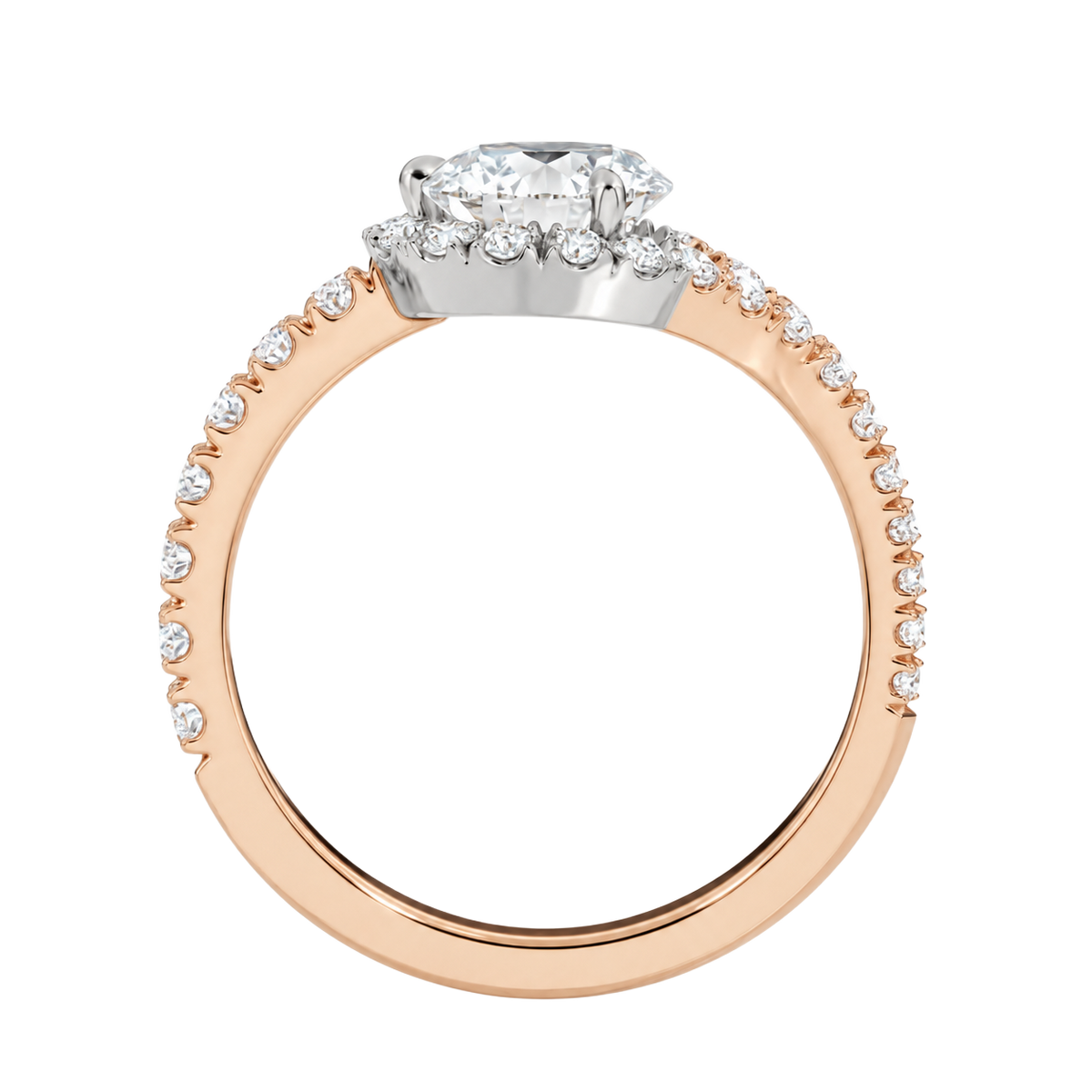 Orbit - Round - Rose/White Tone - Pavé
