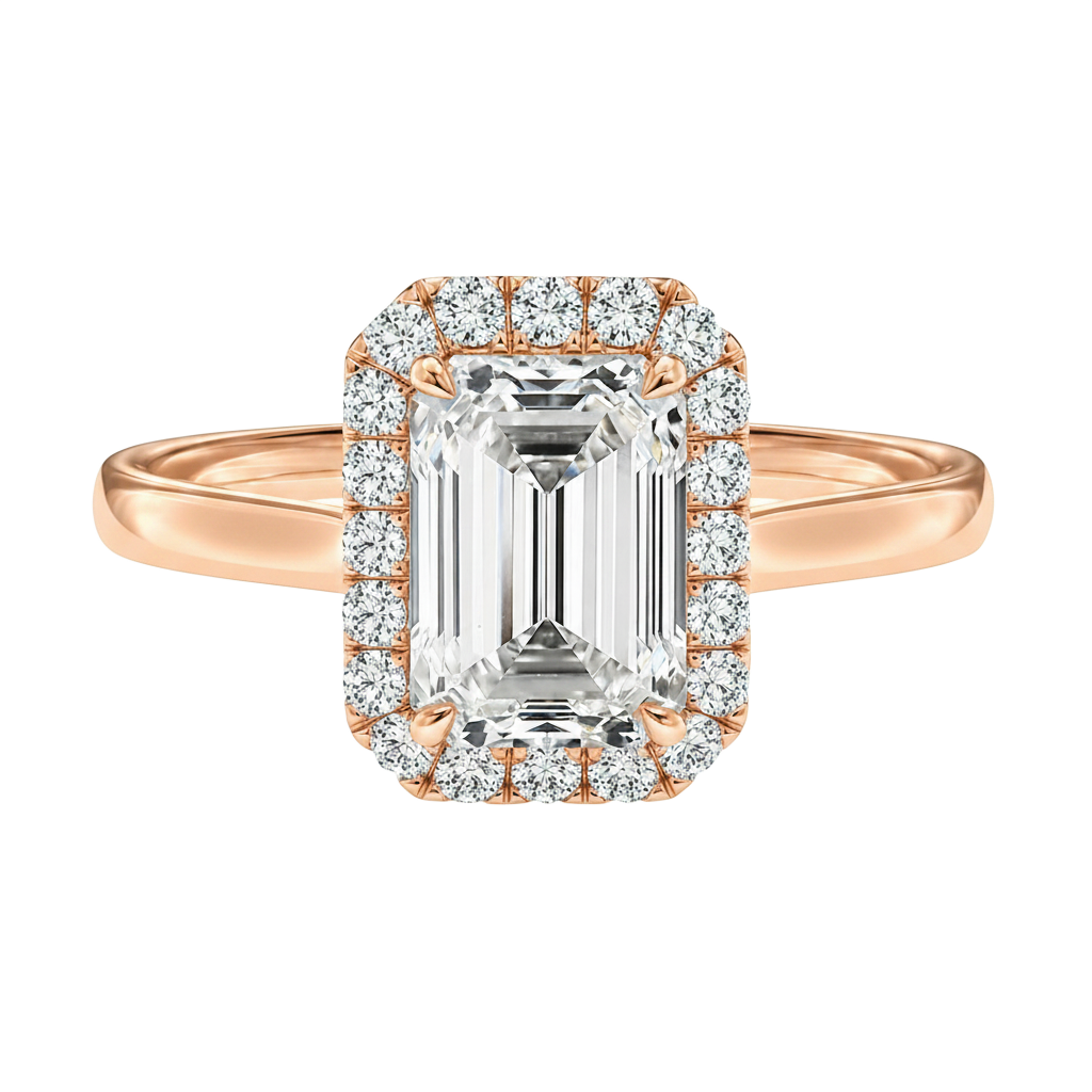 Cordelia - Emerald - Rose Gold - Plain