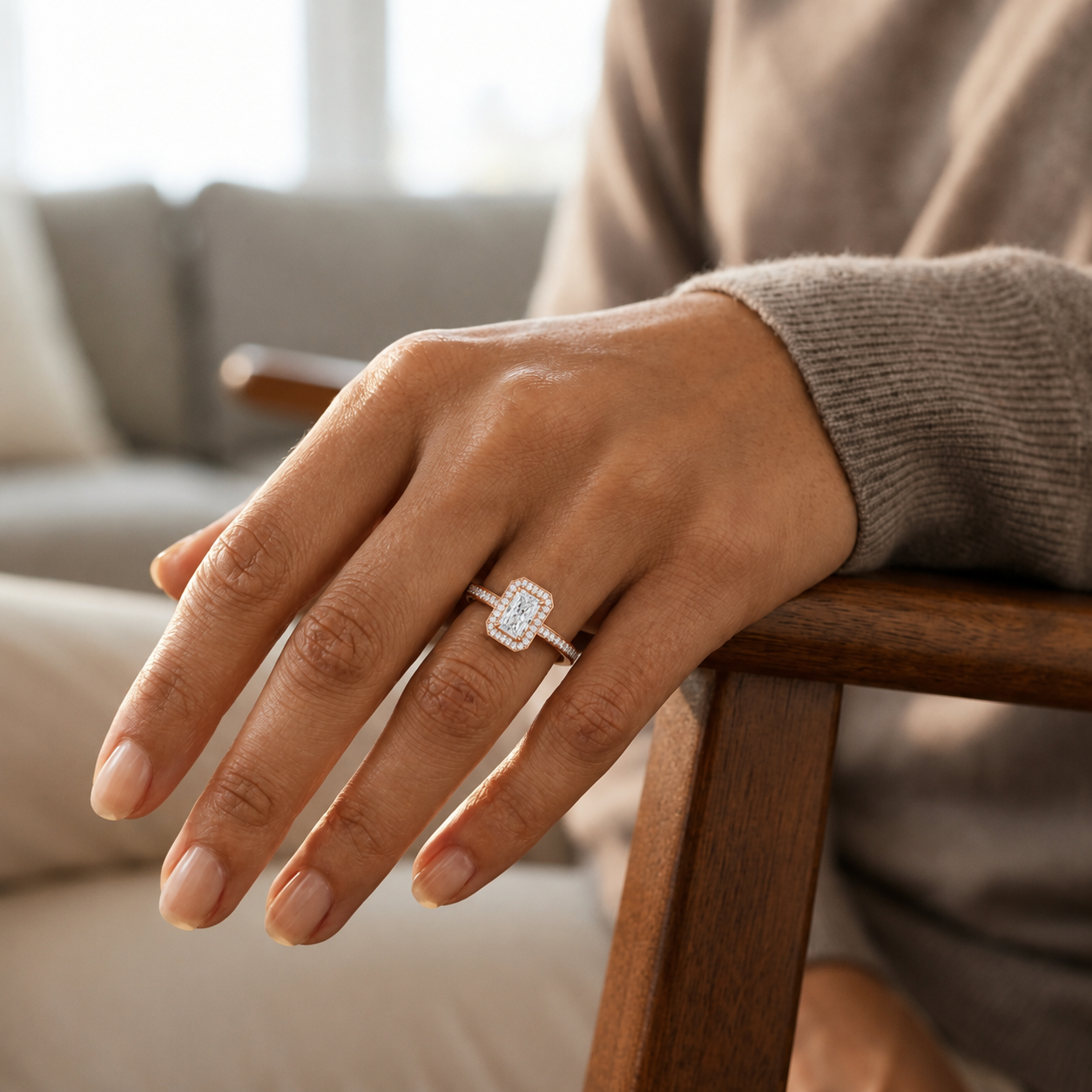 Deneuve - Radiant - Rose Gold - Pavé