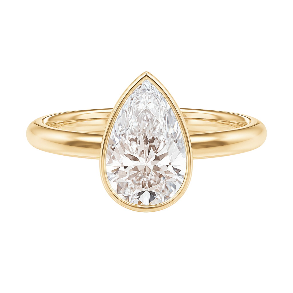Bailey - Pear - Yellow Gold - Plain