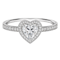 Deneuve - Heart - White Gold - Pavé