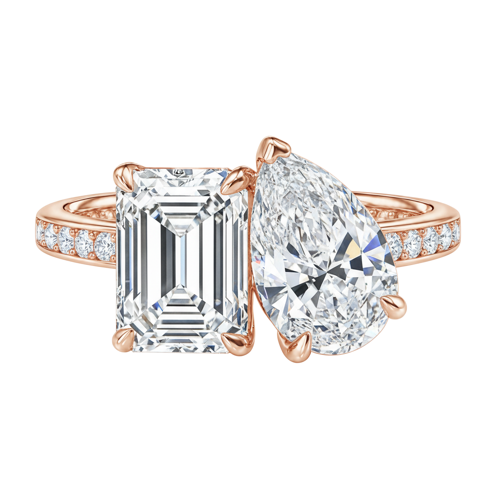 Duo - Emerald - Rose Gold - Channel