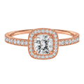 Deneuve - Cushion - Rose Gold - Pavé