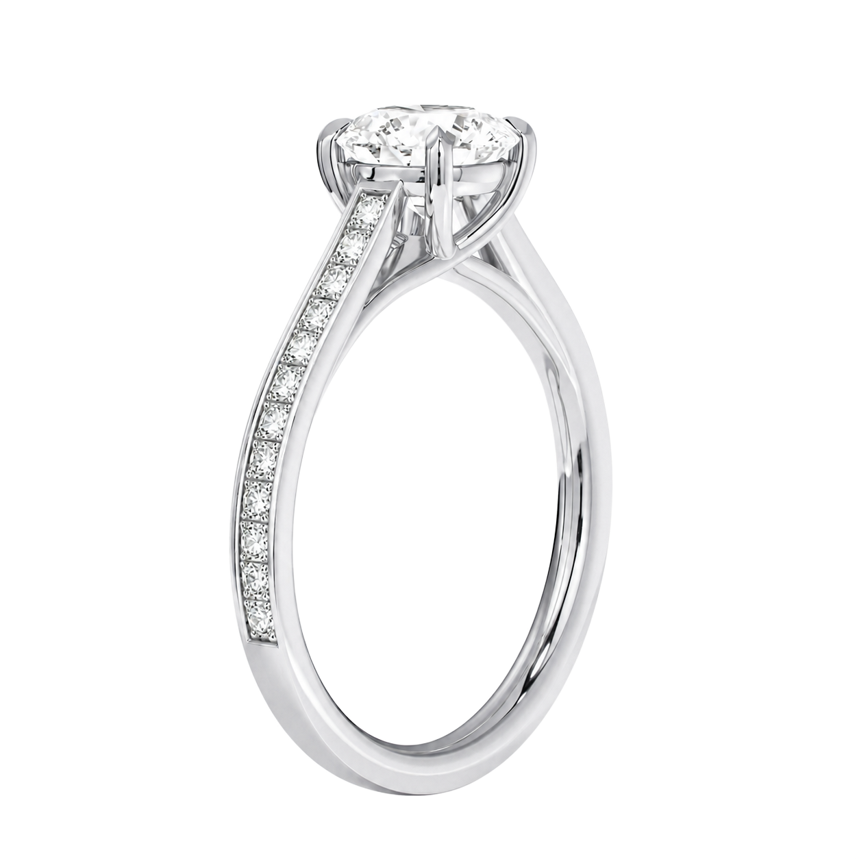 Basilica - Round - White Gold - Channel