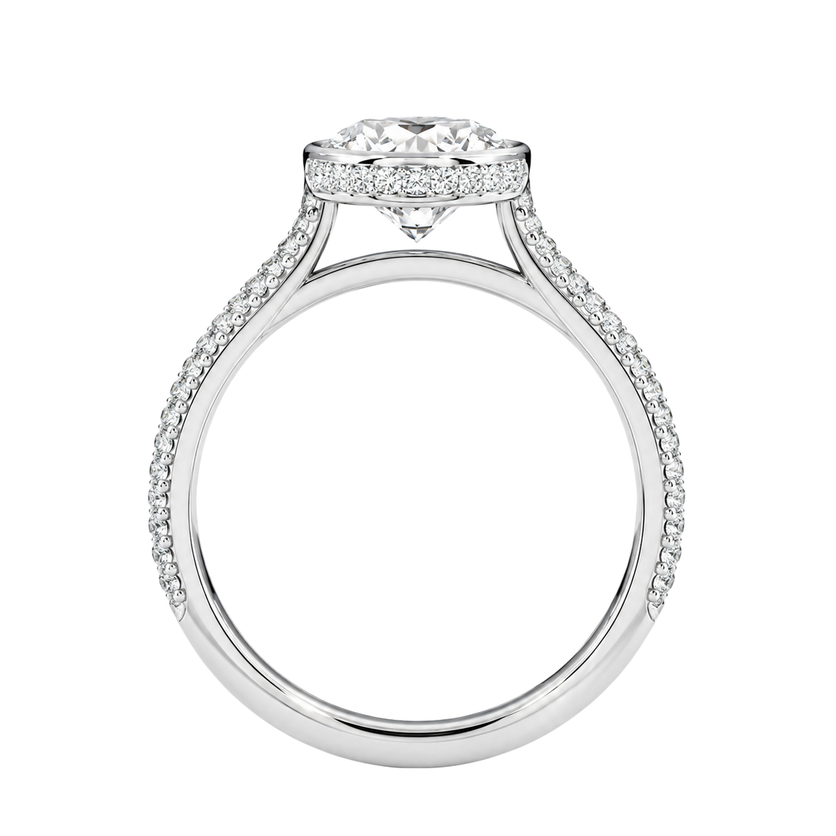 Solenne - Heart - White Gold - Pavé