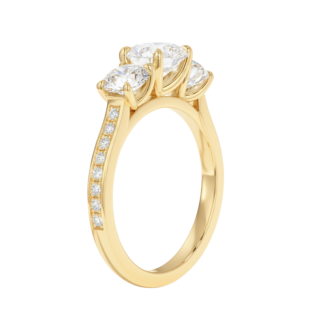 Trinity - Round - Yellow Gold - Channel