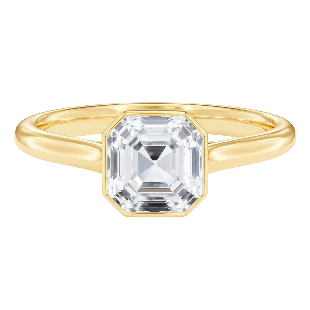 Solenne - Asscher - Yellow Gold - Plain
