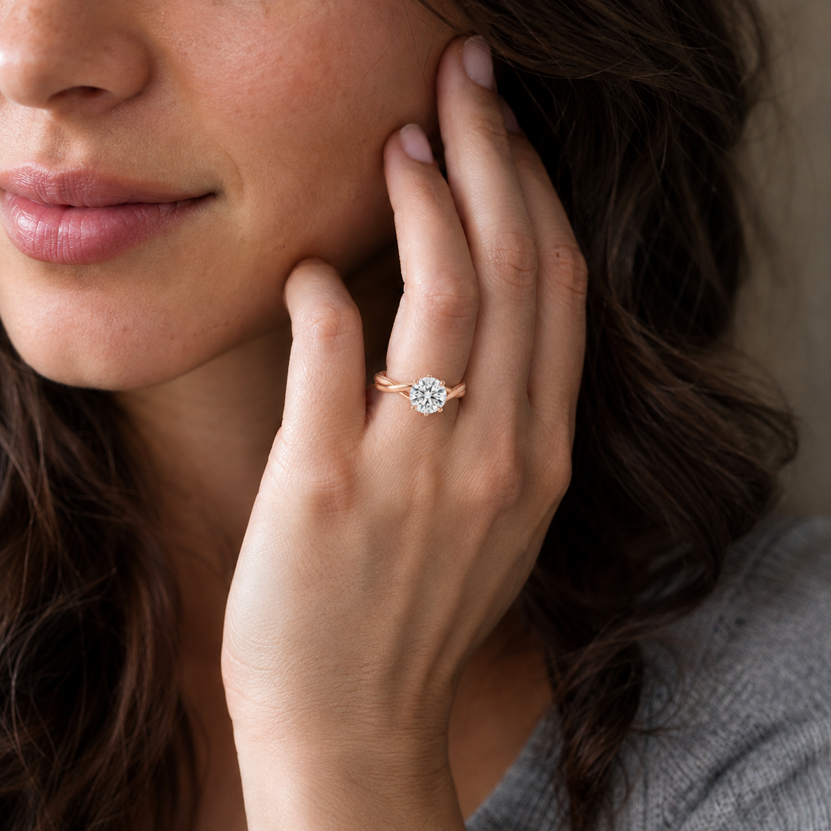 Wreath - Round - Rose Gold - Plain
