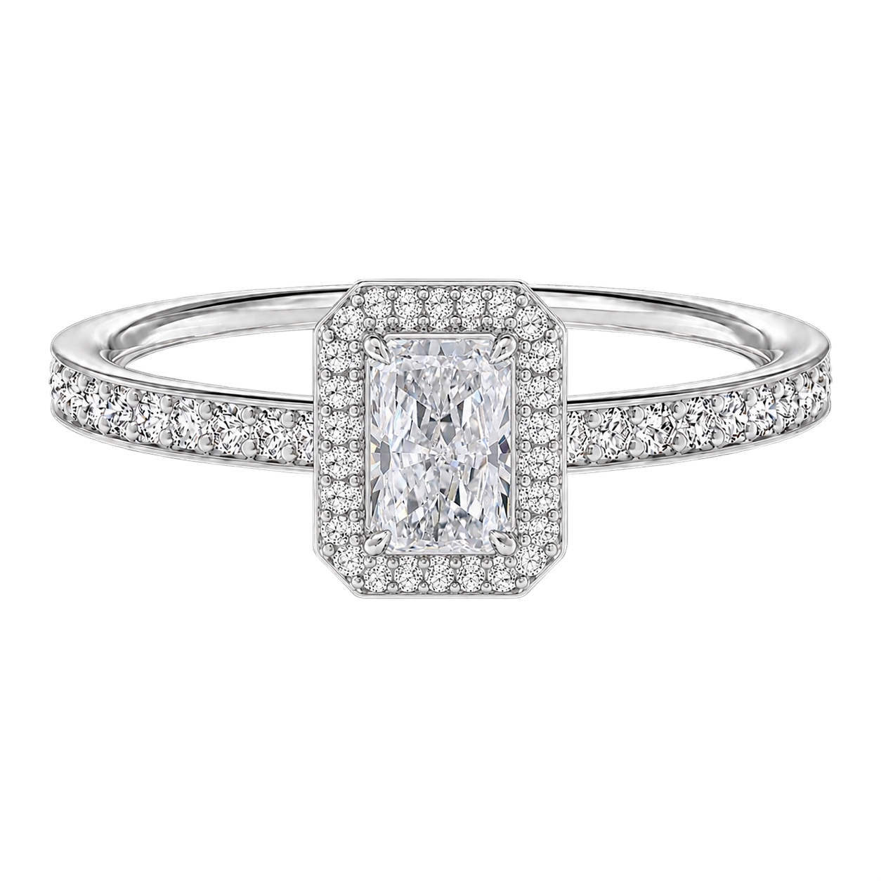 Deneuve - Radiant - White Gold - Pavé