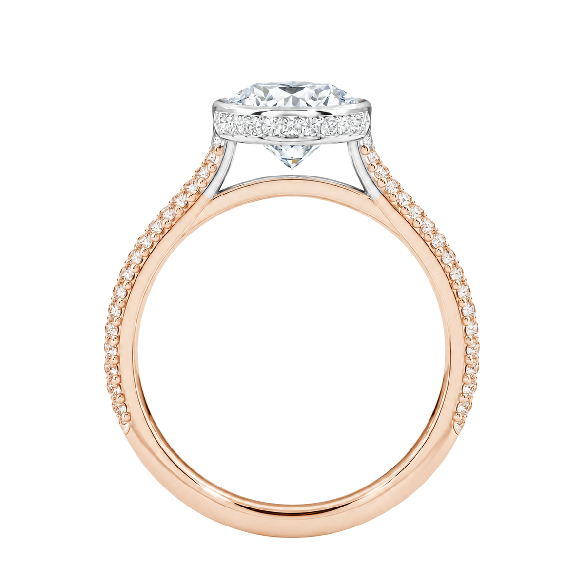 Solenne - Asscher - Rose/White Tone - Pavé