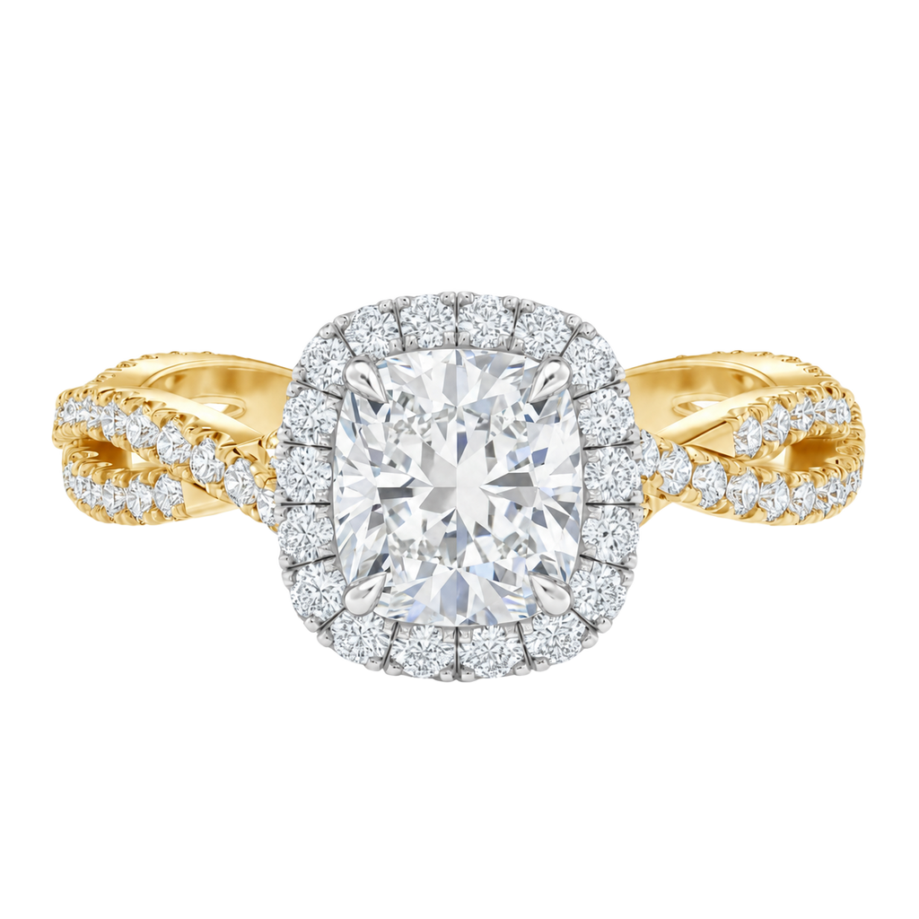 Braid - Cushion - Yellow/White Tone - Pavé