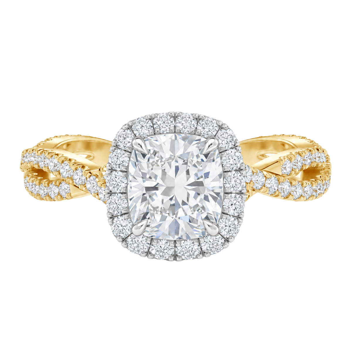 Braid - Cushion - Yellow/White Tone - Pavé